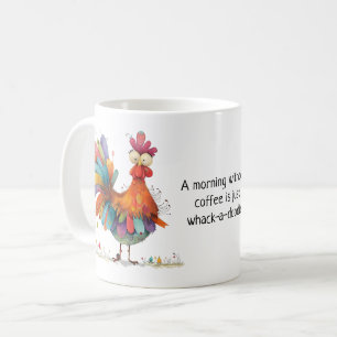 Mug Art populaire Coq fantaisiste Café du matin Drôle