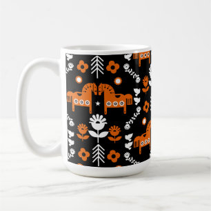 Mug Art populaire de cheval scandinave