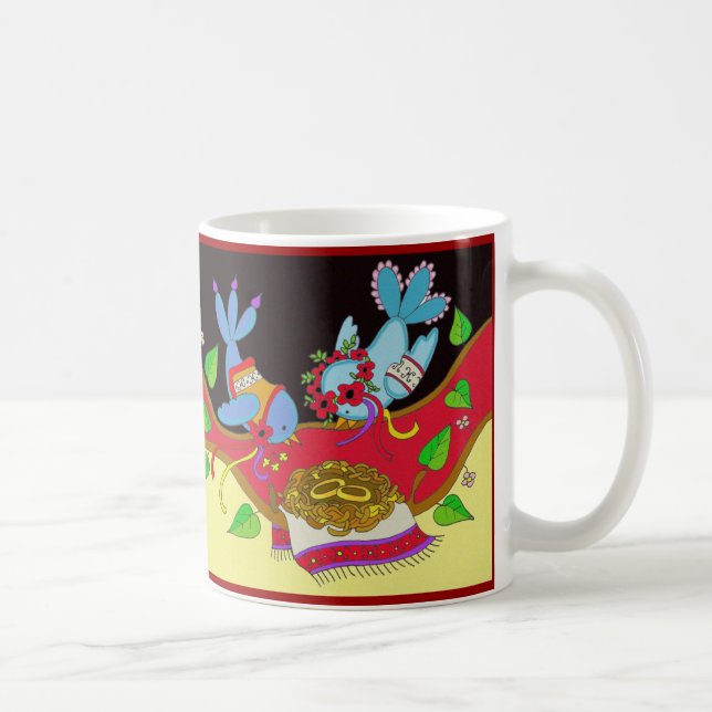 Mug Art populaire d'Ukrainien de bonheur d'oiseau de (Droite)