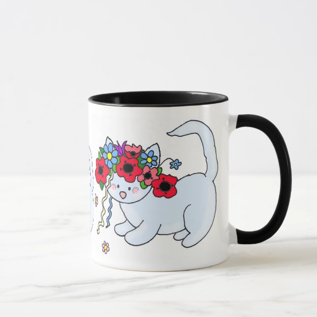 Mug Art populaire d'Ukrainien de chat (Droite)
