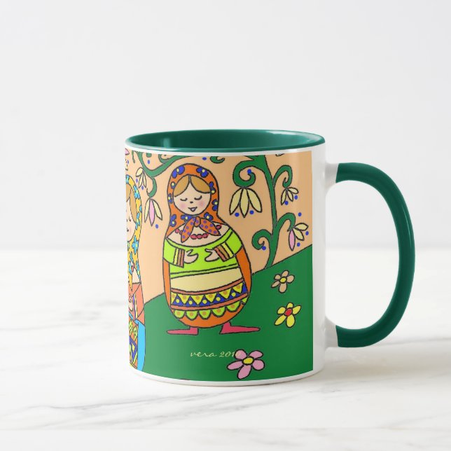 Mug Art populaire d'Ukrainien de Matroshka (Droite)