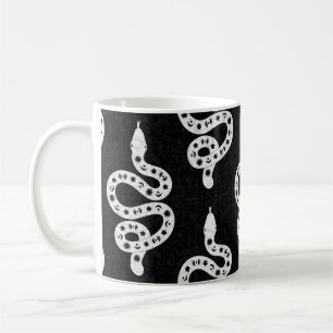 Mug Art populaire texturé grunge sorcière serpent blan