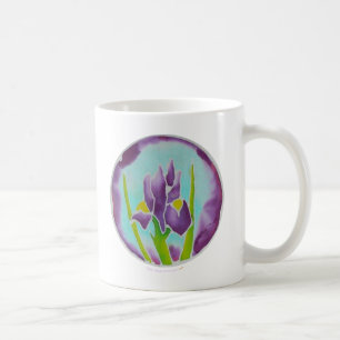 Mug Art pourpre de batik de fleur d'iris