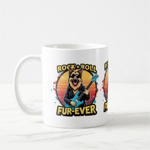 Mug Art Rétro du Coucher de Soleil du Berger Allemand