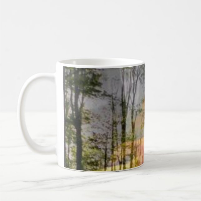 Mug Art Sunforest original calque de tournesol et forê (Gauche)