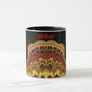 Mug ARTHUR ~ Motif Zany ~ Rouge jaune et noir