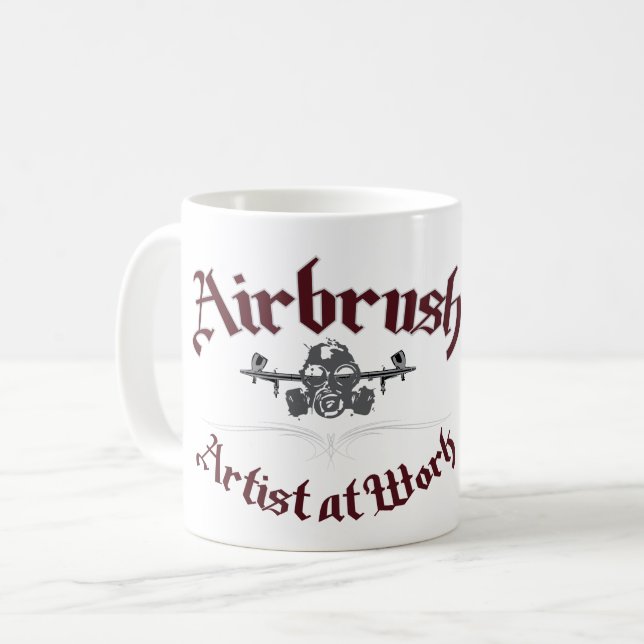 MUG ARTISTE D'AEROGRAPHE AU TRAVAIL (Devant gauche)