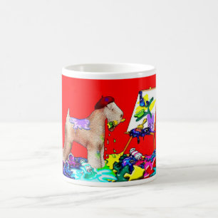 Mug Artiste de Terrier roux (Rouge Bkgd)