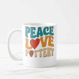 Mug Artiste en céramique Paix Amour Poterie Rétro