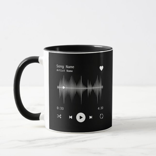 Mug Artiste et chanteur de musique Noir personnalisé (Gauche)