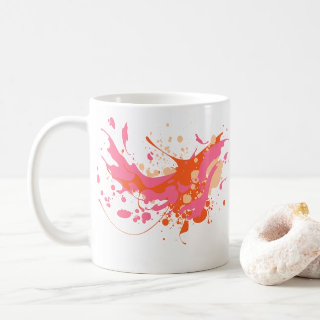 Mug Artiste rose Jaune Splash (Avec donut)
