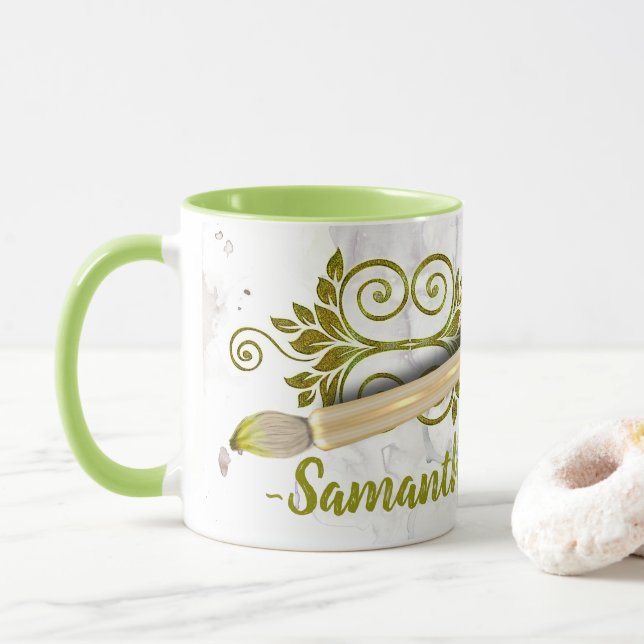 Mug Artistes palette et peinture de pinceau (Avec donut)