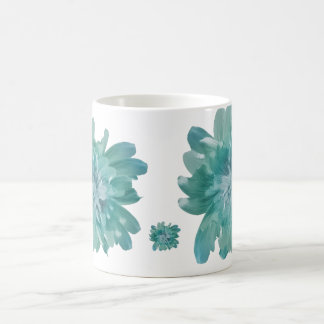 Mug Artistic Teal Blossom High-Definition Floral Ceram