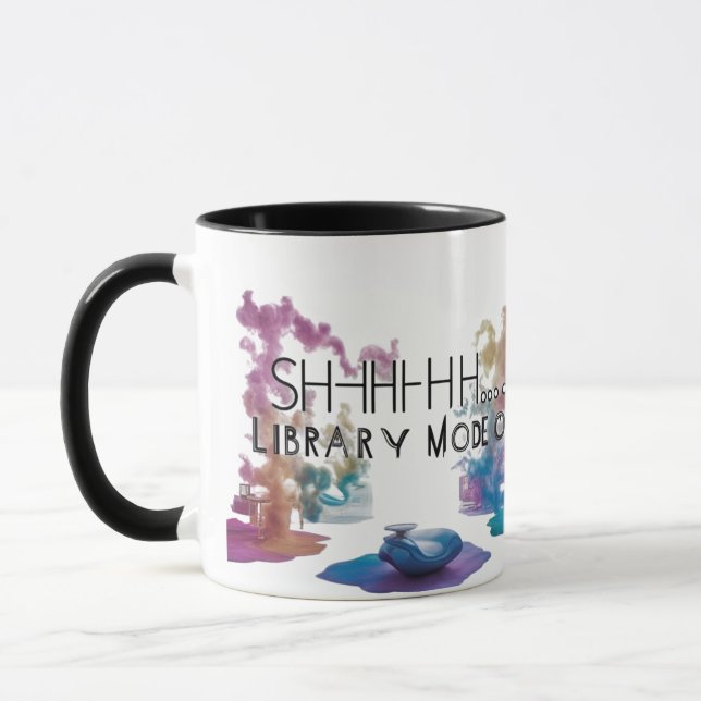Mug Artistic Two-Tone Book Lover Coffee Cup (Gauche)