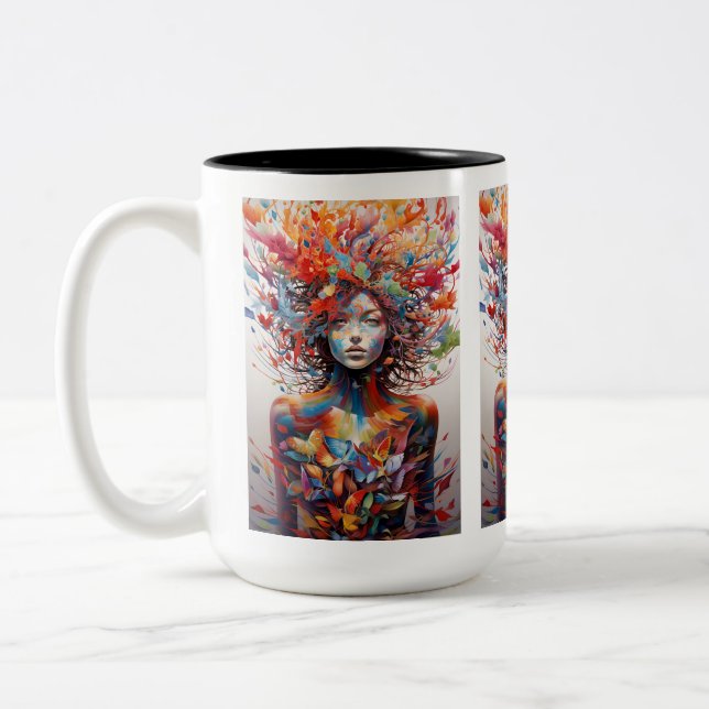 Mug Artistique Féminine ! Café "Telekinetics" 15oz (Gauche)