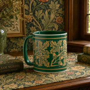 Mug Arts & Crafts de style médiéval feuilles de chêne 