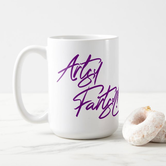 Mug ARTSY FARTSY PEINTBRUSH par Jeff Willis Art (Avec donut)
