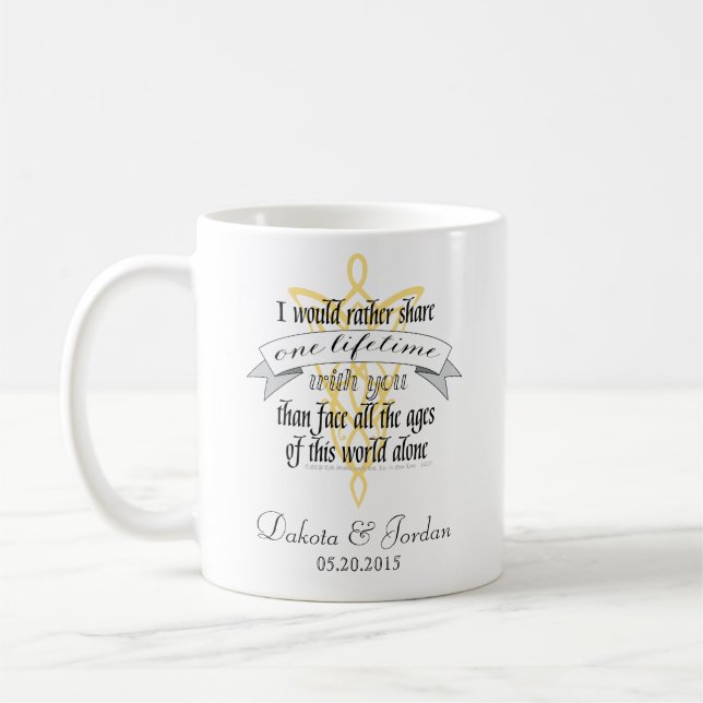 Mug Arwen "Une Vie Avec Vous" Citation Avec Bannière (Gauche)