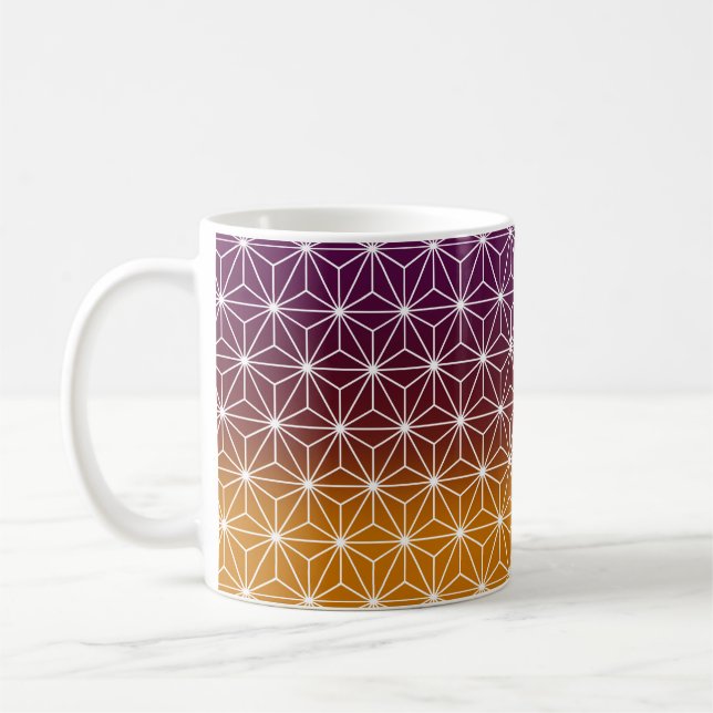 Mug Asanoha japonais traditionnel Imprimer Bourgogne e (Gauche)