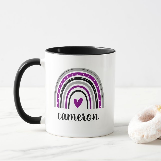 Mug Asexuel Arc-en-ciel personnalisé (Avec donut)