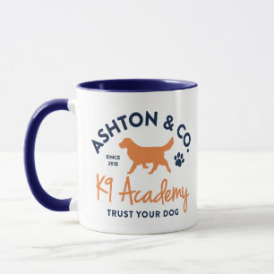 Mug Ashton & Co. K9 Academy 11 oz. 2c. Logo Bleu Foncé