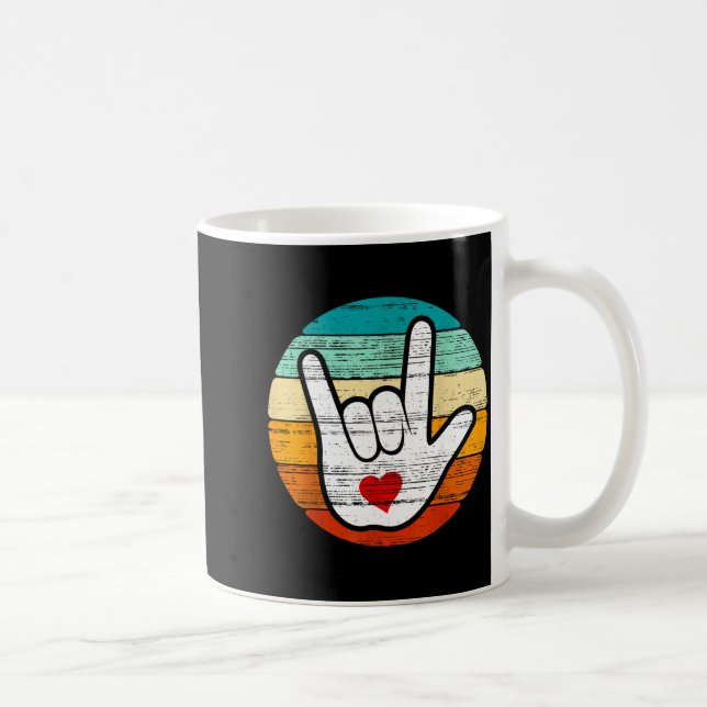 Mug Asl I Love You, Sign Language Heart Love Valentine (Droite)