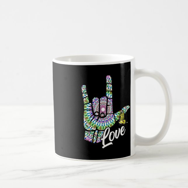 Mug ASL Love You Main Sign Language Butterfly Deaf Awa (Droite)