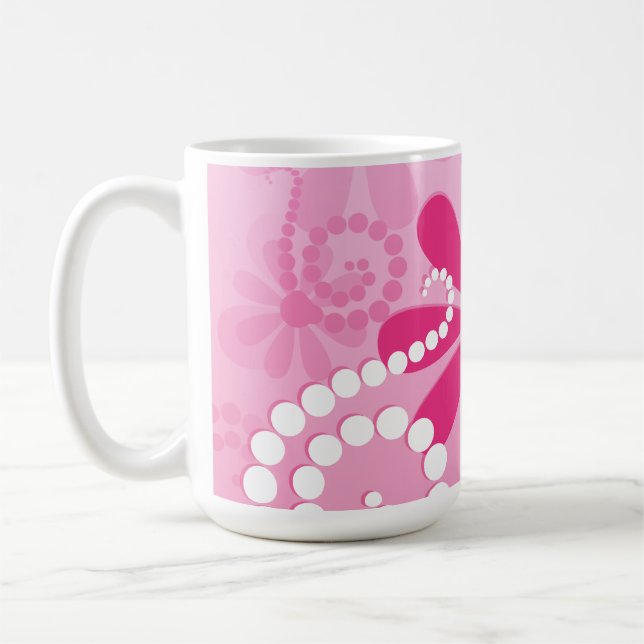 Mug Assez le rose fleurit le rétro motif mignon de (Gauche)