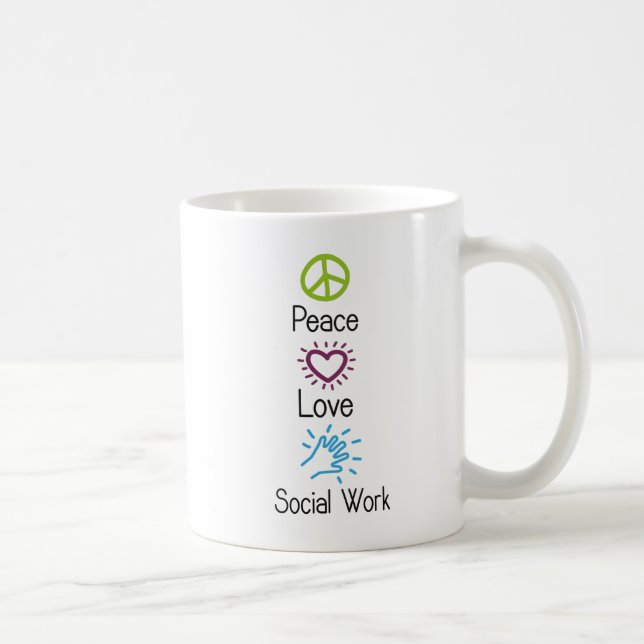 Mug Assistant social de travail social d'amour de paix (Droite)
