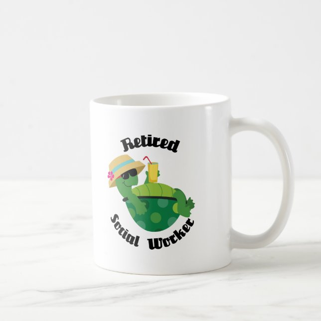 Mug Assistant social retraité (tortue) (Droite)