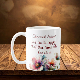 Mug Assistante pédagogique florale rose Personnaliser