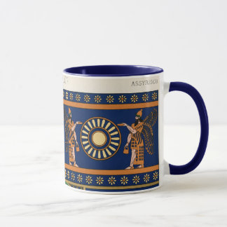 Mug Assyrian Gold Lion, Sun & Ancient Angels Artistic