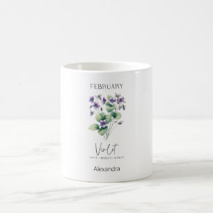 Mug Astrologie Mois de naissance Février Violette à