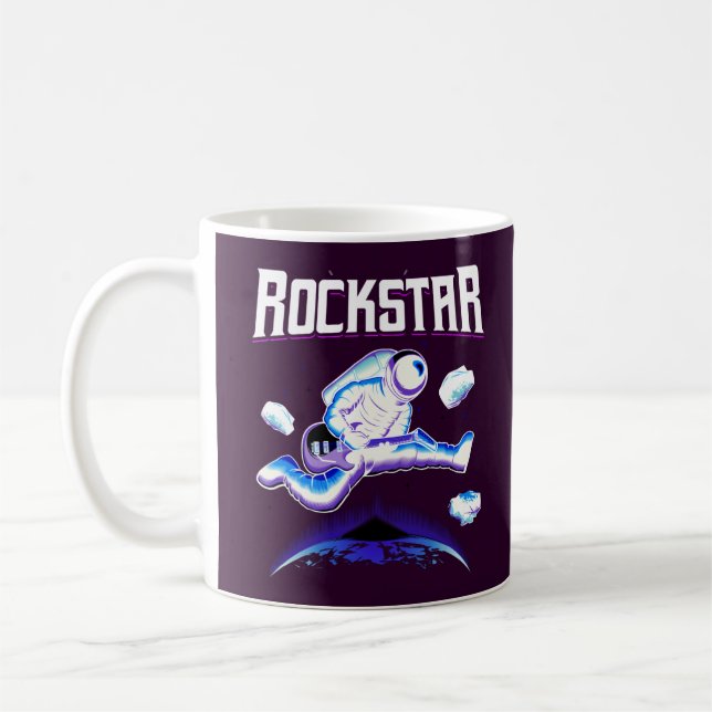 Mug astronaute Rockstar jouant de la guitare dans le c (Gauche)