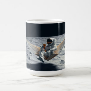 Mug Astronaute se détendant avec de la bière sur la Lu