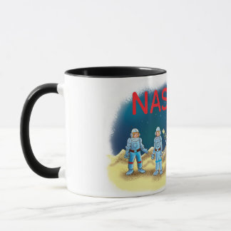 Mug astronautes de dessin animé sur la lune Nasa