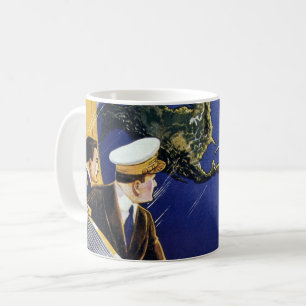 Mug Astronautes de la science-fiction vintage en orbit