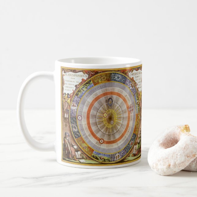 Mug Astronomie vintage Copernican Planisphère céleste (Avec donut)