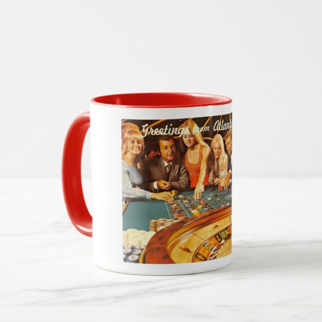 Mug Atlantic City NJ, Jeux, Roulette, Rétro (Devant gauche)