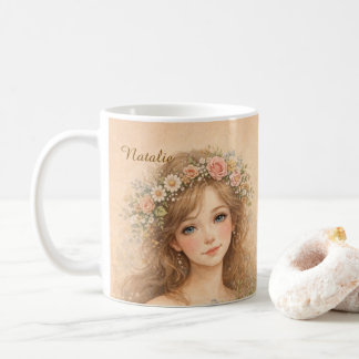 Mug Att your photo och name Watercolor painting Cute