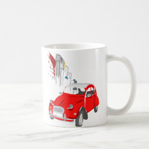 Mug Attaquez avec la voiture vintage de Citroen 2CV de