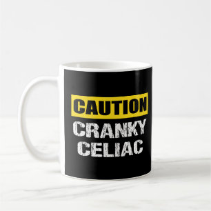 Mug Attention Cranky Celiac Funny Signal d'avertisseme