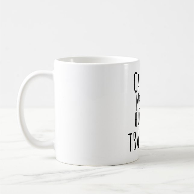 Mug Attention : Humain nerveux dans l'entraînement drô (Gauche)