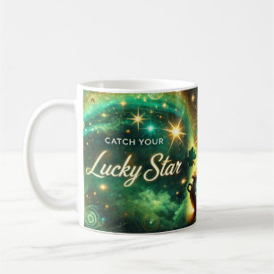 Mug Attrapez Votre Étoile Chanceuse Vert Céleste Or