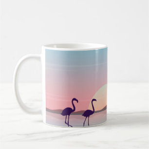 Mug Au lever du soleil décor flamingo silhouette flami