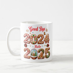 Mug Au revoir 2024 Bonjour 2025 Bonne année Design