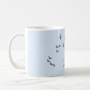 Mug "Aucun filet ne m'enfonce" + oiseaux (noir sur ble