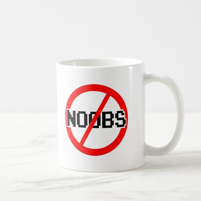 Mug AUCUN NOOBS - singe du geek/hacker/pc/code (Droite)