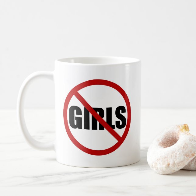 Mug Aucune fille autorisée à la typographie des signes (Avec donut)