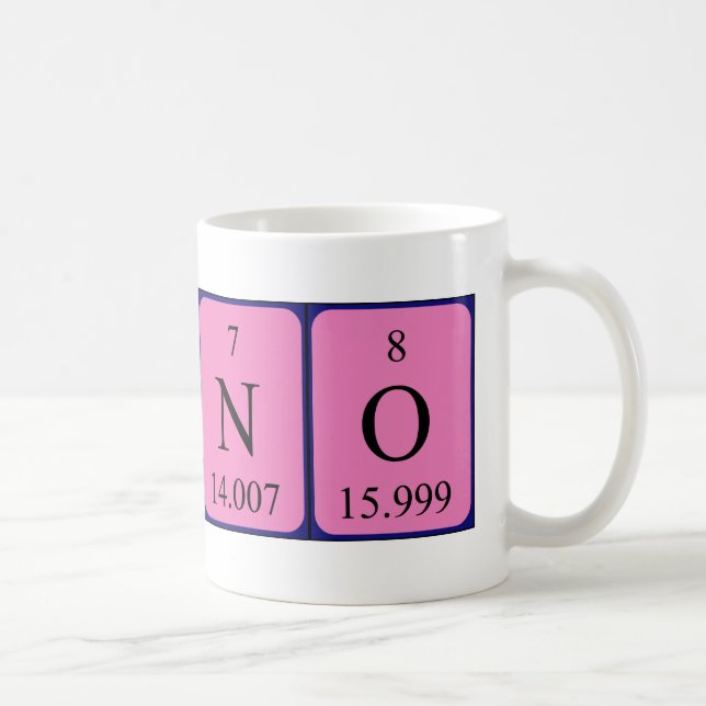 Mug Aucune taille de nom de table périodique (Droite)